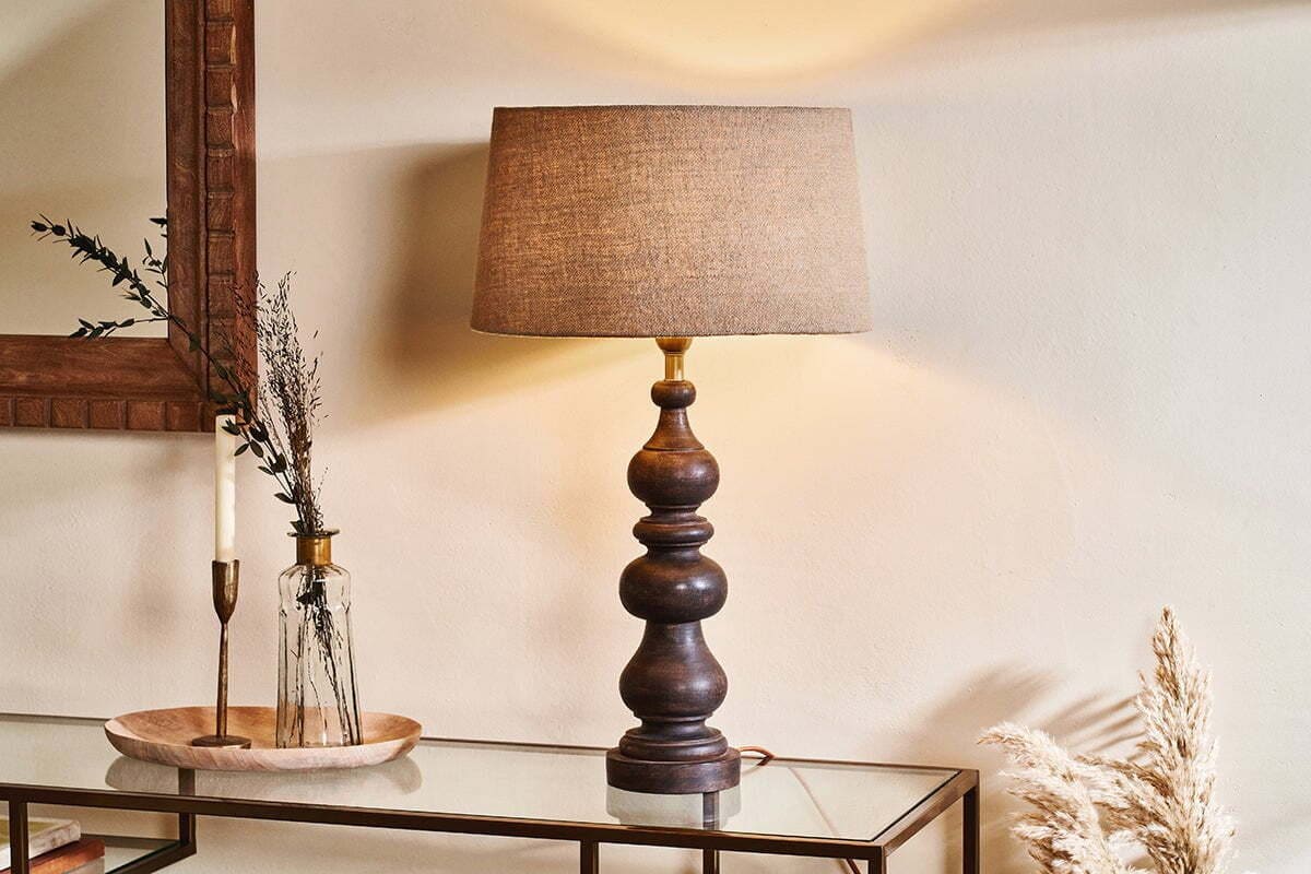 Manua Wood Table Lamp, retailer product photograph