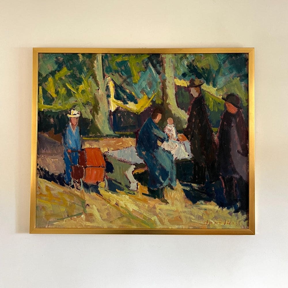 Park Stroll oil painting, retailer photograph