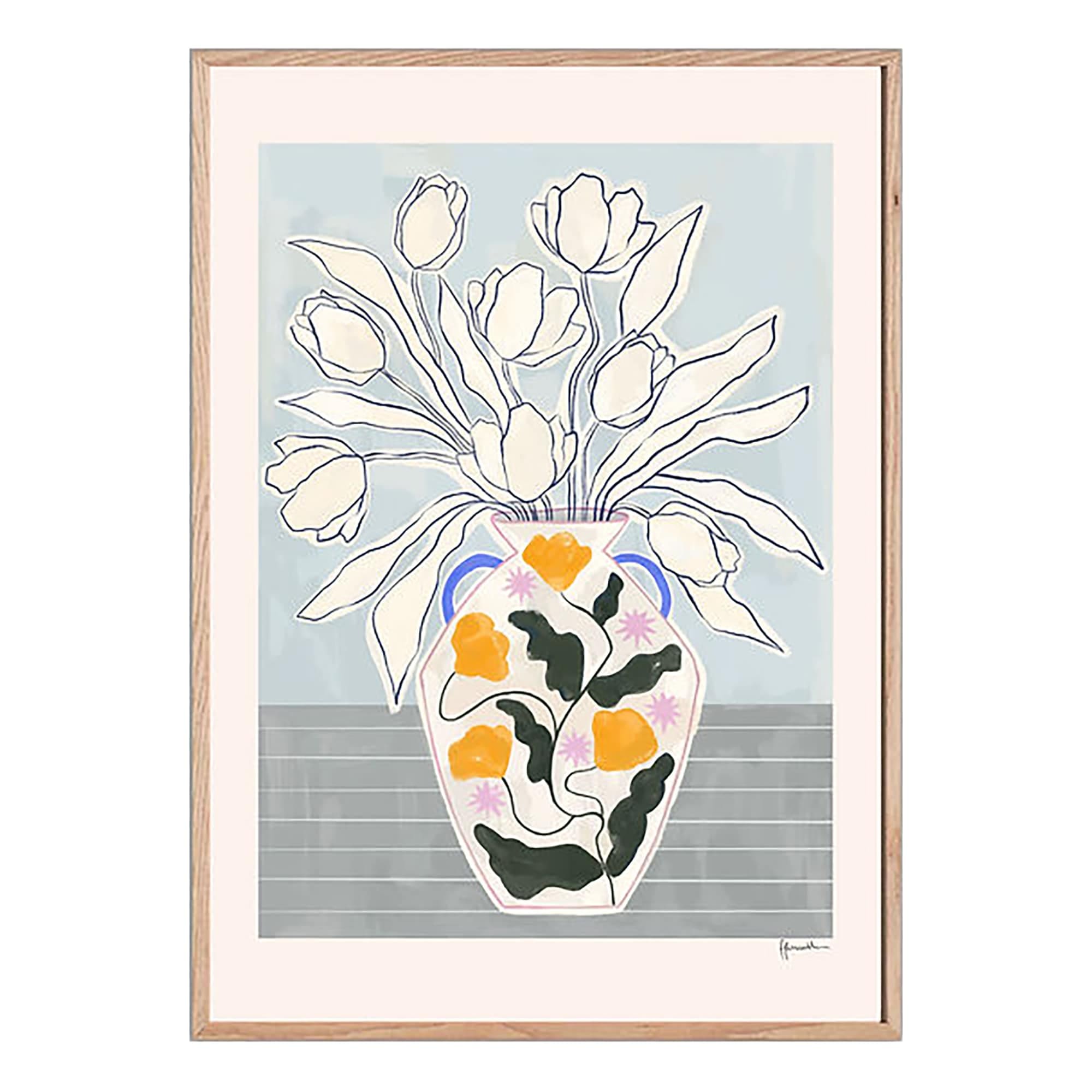 Tulips in Floral Star Vase A3 print, retailer photograph
