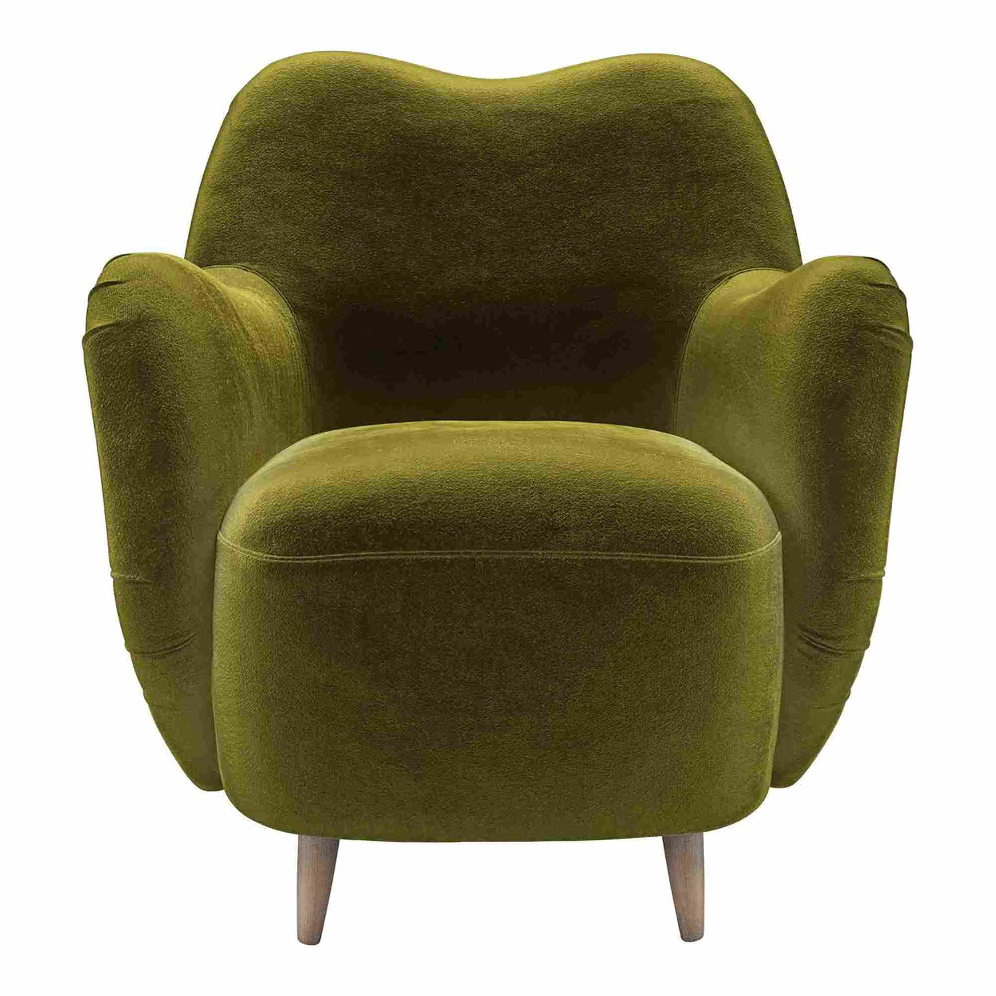 Ginger armchair in Olive, retailer photograph