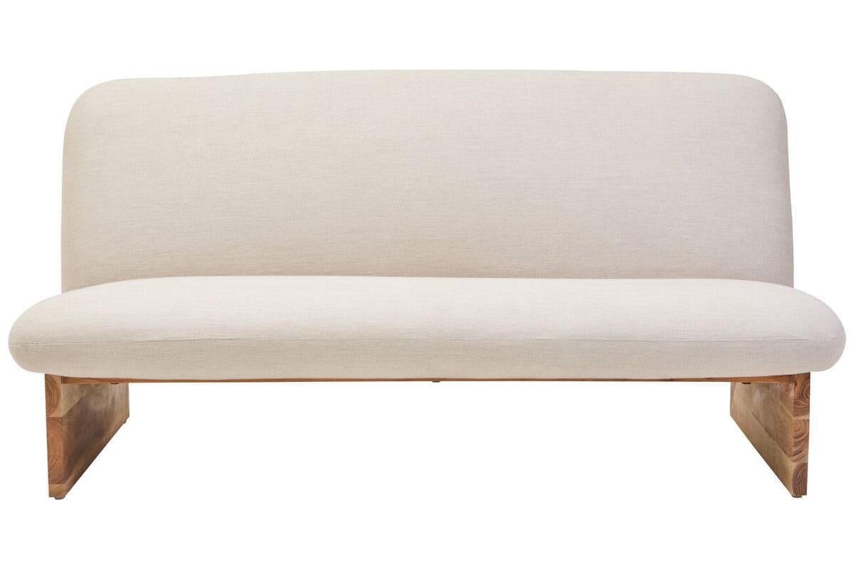 Parova cream armless two-seater, retailer photograph