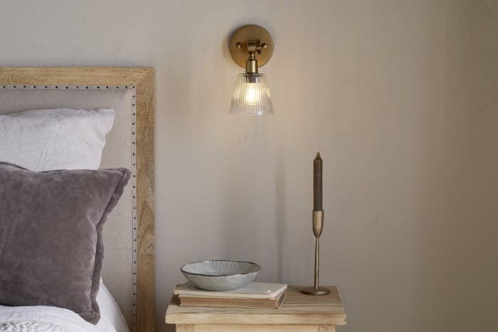 Davika ribbed glass wall lamp, retailer reference photograph