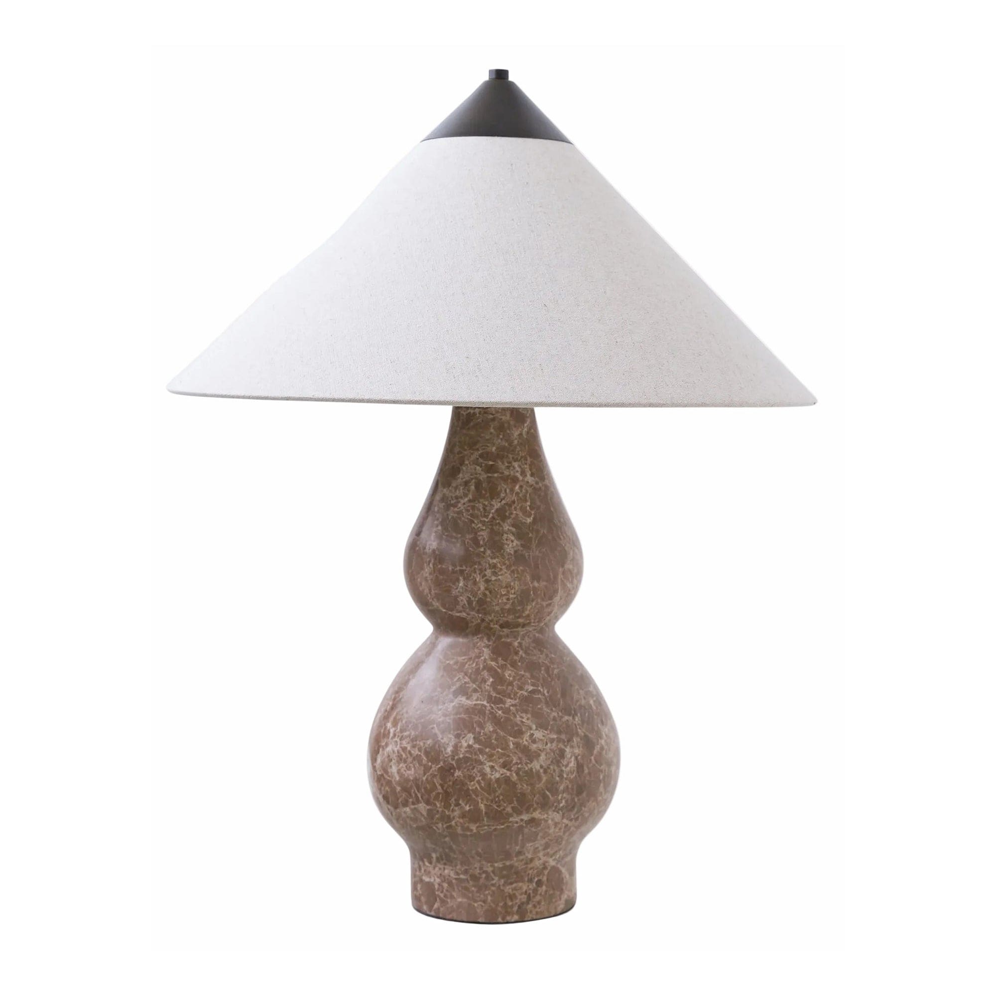 Yuki beige marble table lamp, retailer photograph