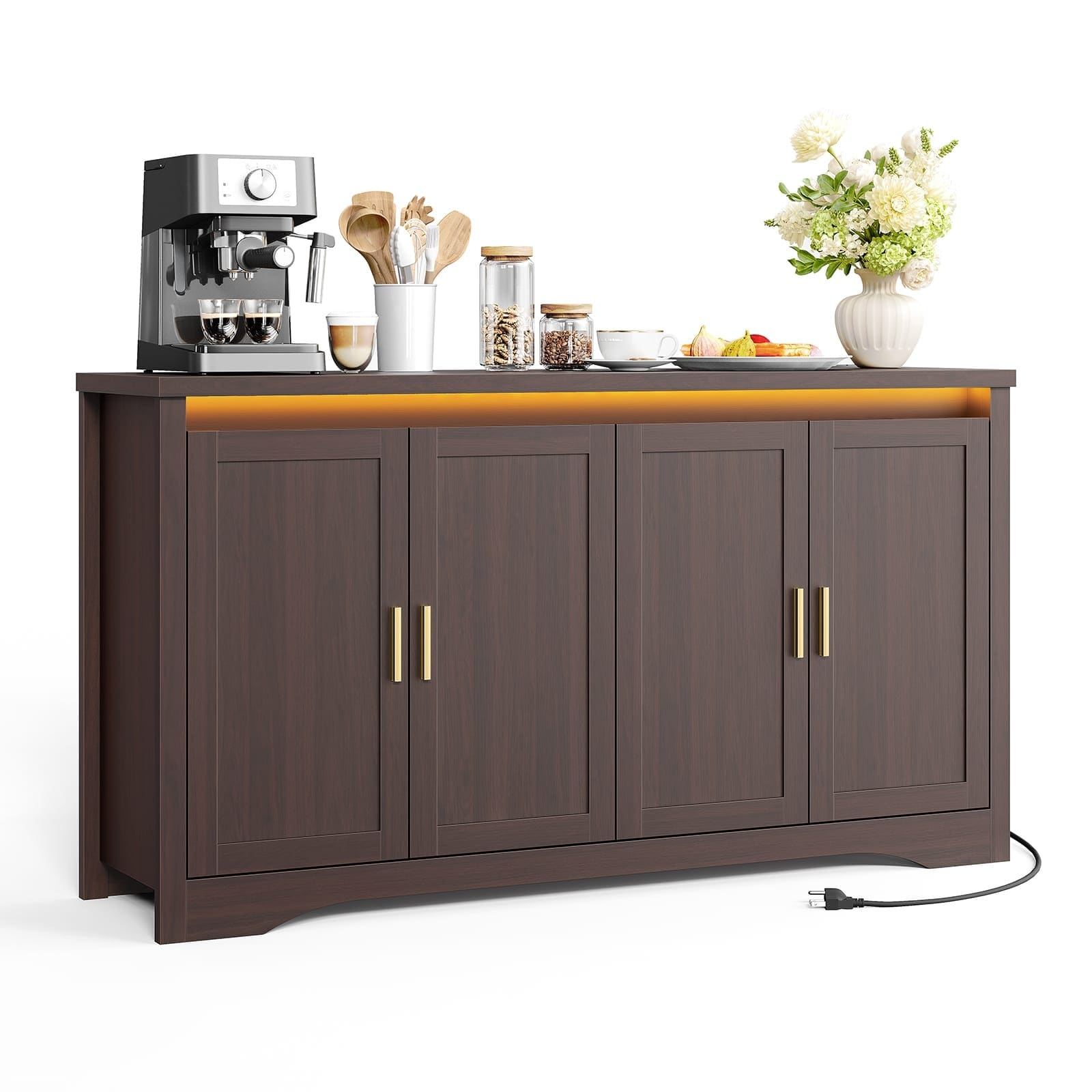 60-inch walnut-finish sideboard, retailer reference photograph