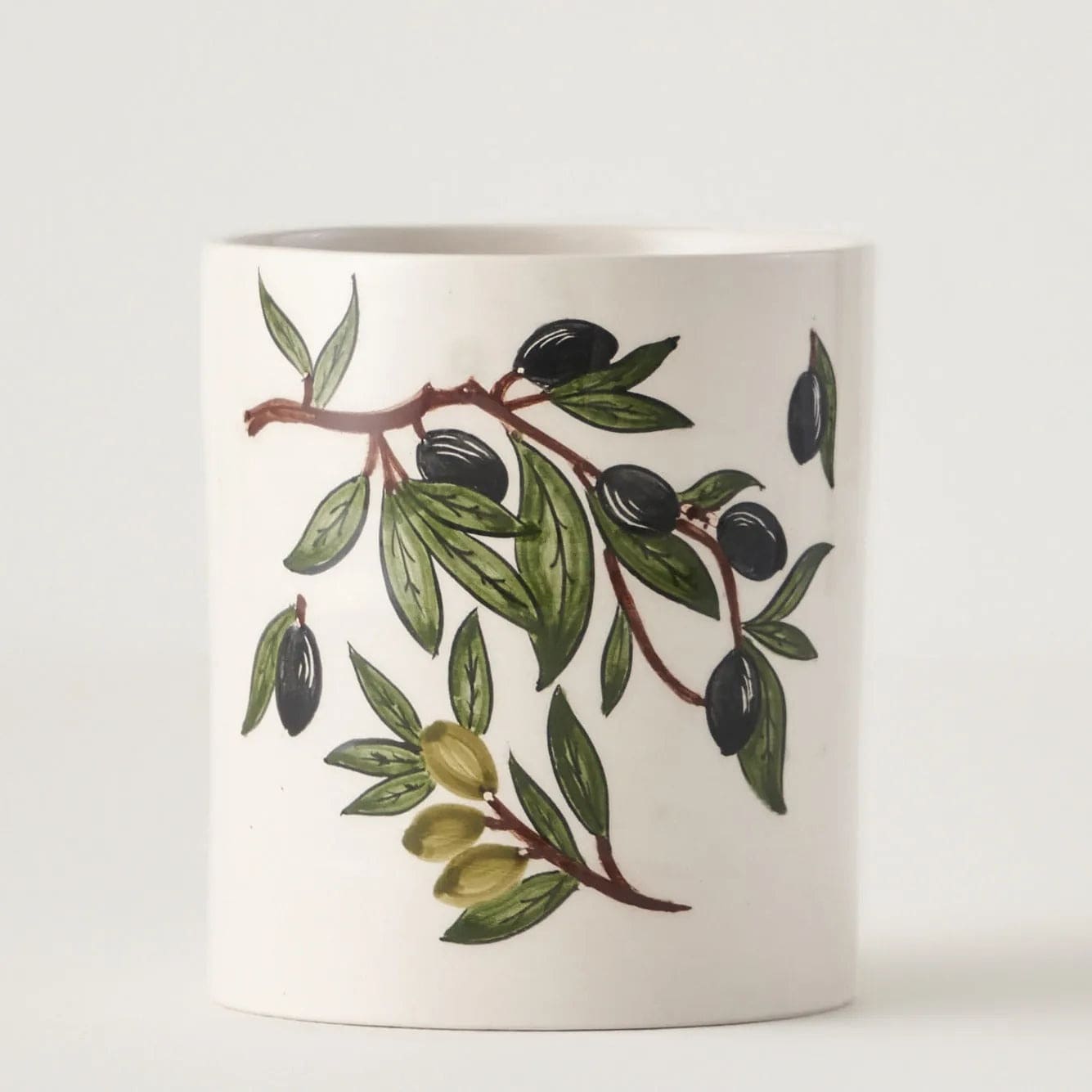 Olive ceramic utensil holder, retailer reference photograph