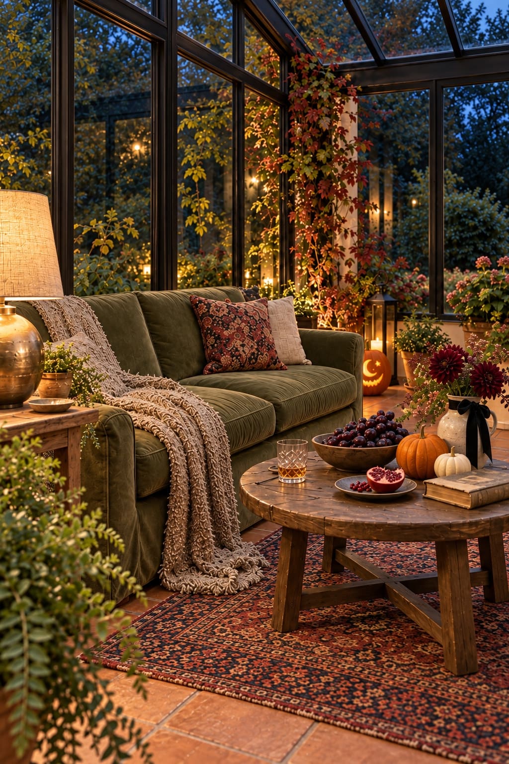 Keep a throw close to the seats and a clear patch of table for drinks. Atmosphere needs somewhere comfortable to sit.