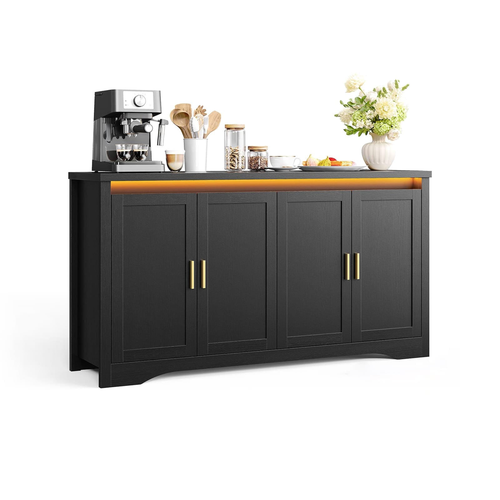 Sikaic black buffet cabinet, retailer photograph
