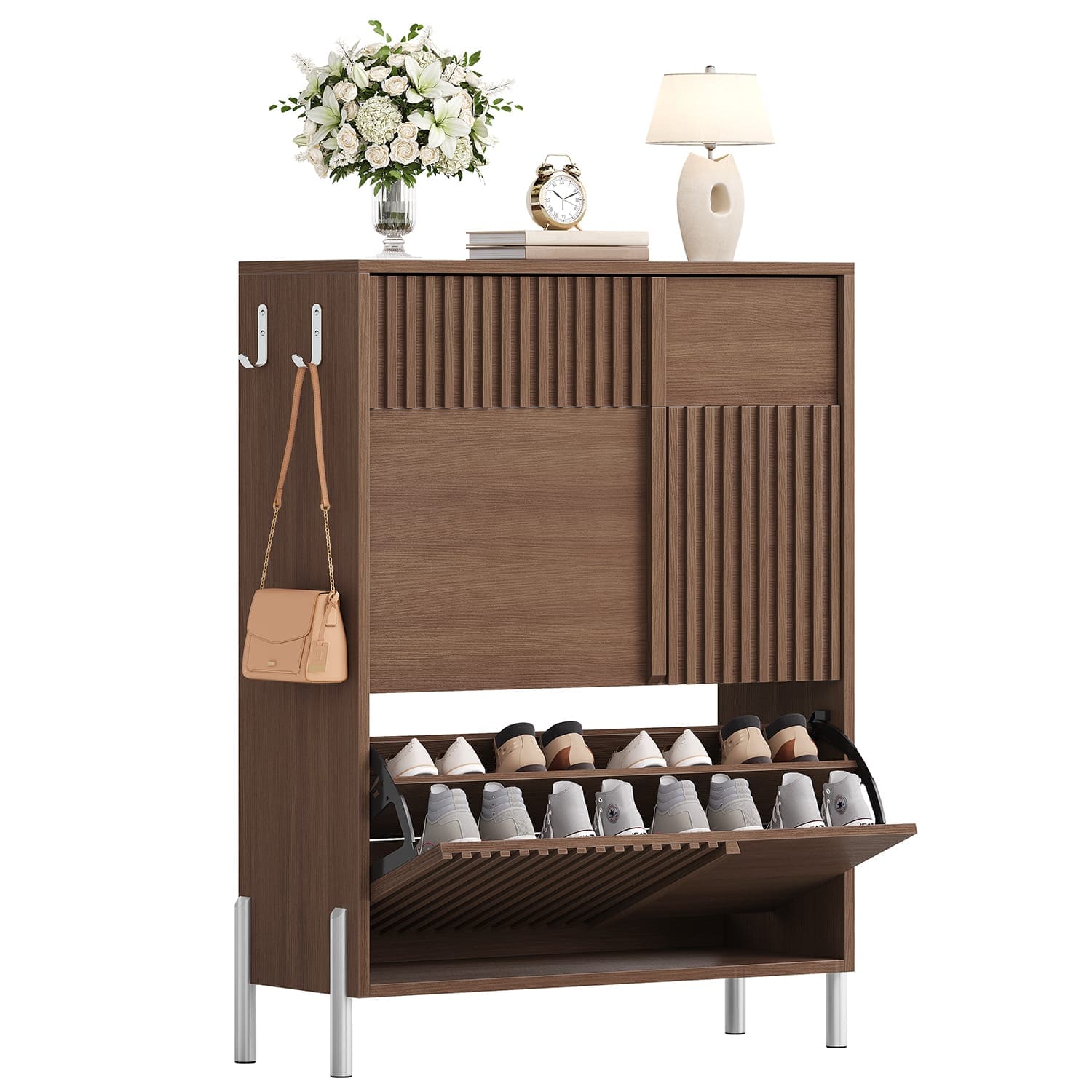 Sikaic tilt-out shoe cabinet, retailer photograph