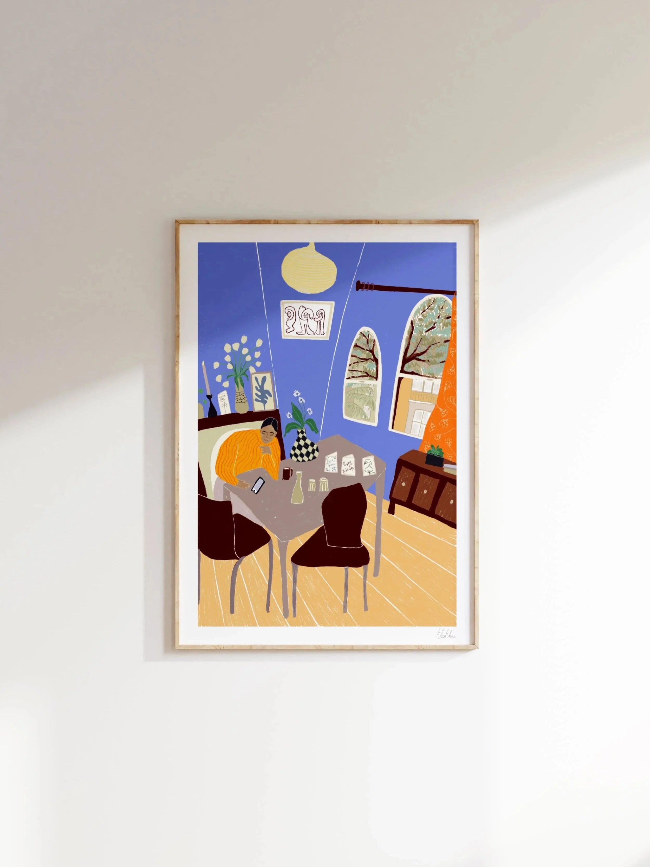 Blue Living Room Art Print - A2 giclée print, retailer reference photograph