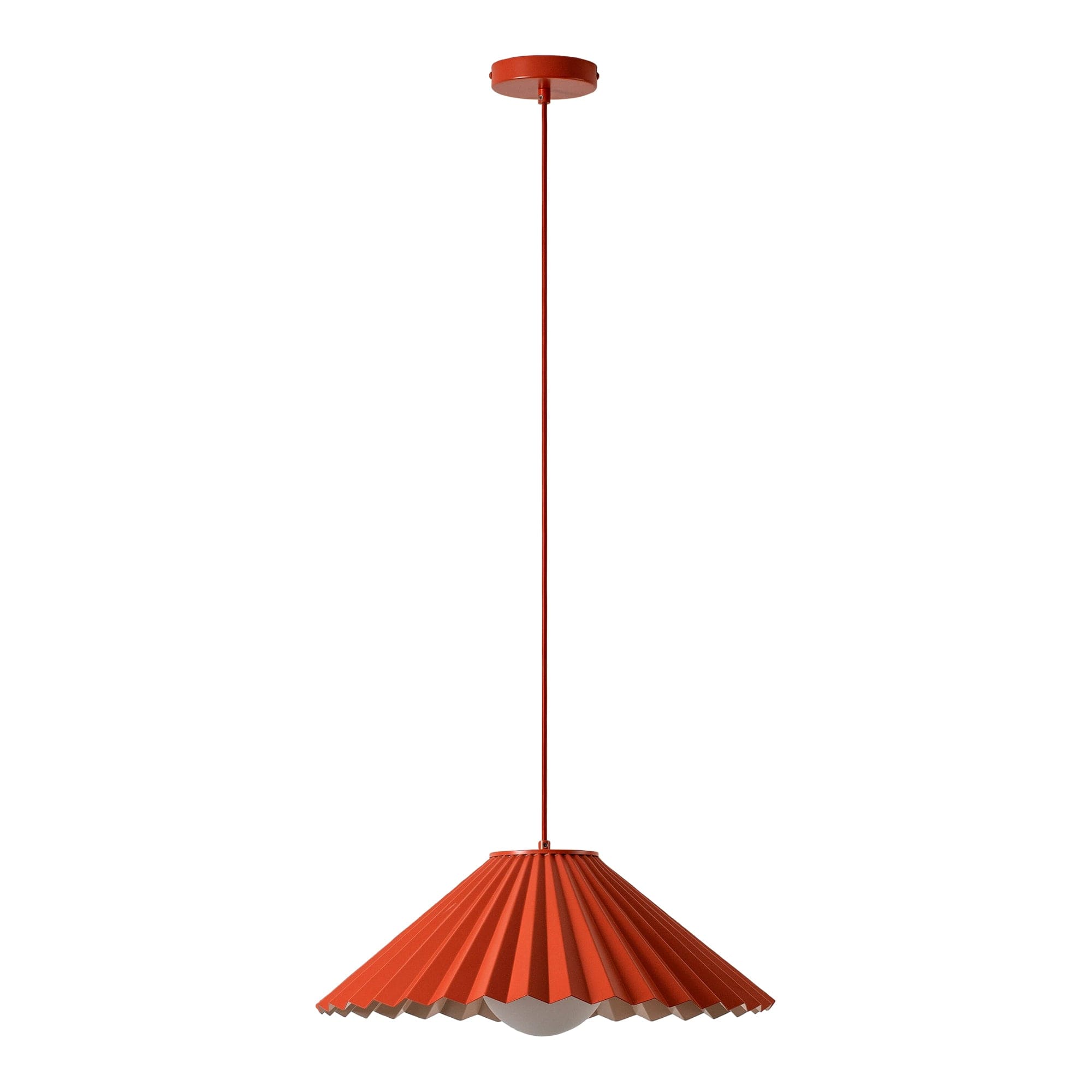 The Pleat pendant ceiling light - Burnt Orange and Pale Pink, retailer reference photograph