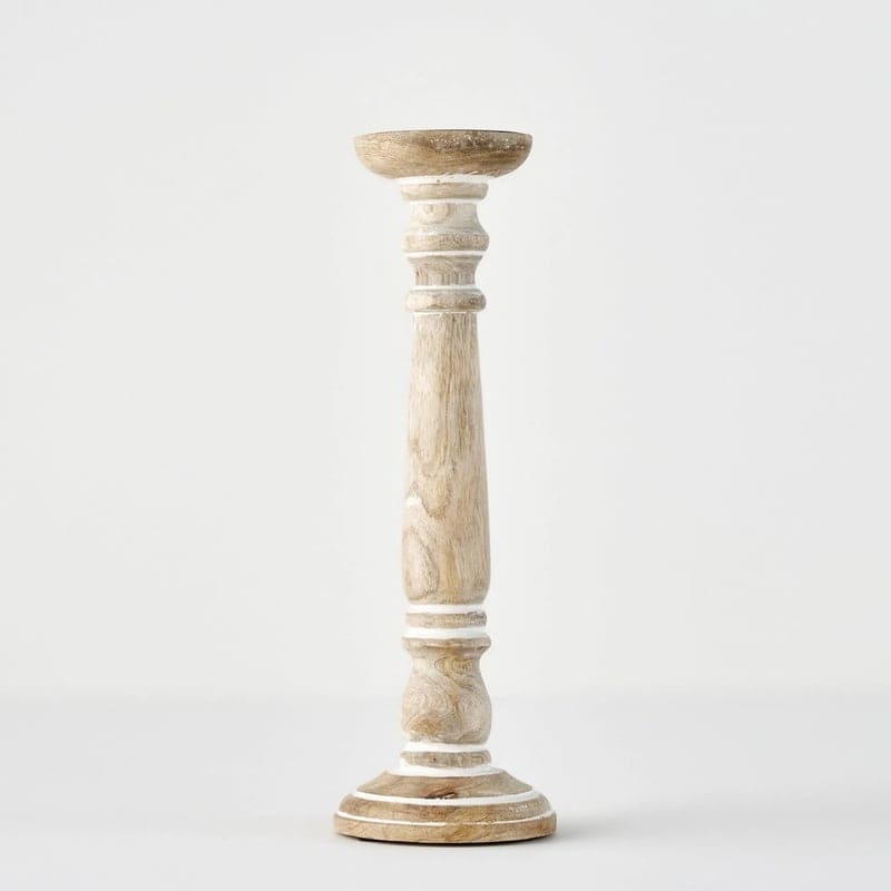 Dora Mango Wood Pillar Candle Holder, retailer reference photograph