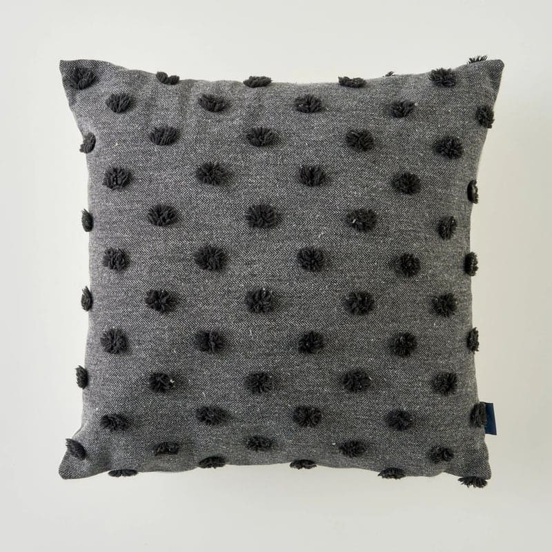 Maroc Cotton Dotted Throw Pillow - Anthracite, retailer reference photograph
