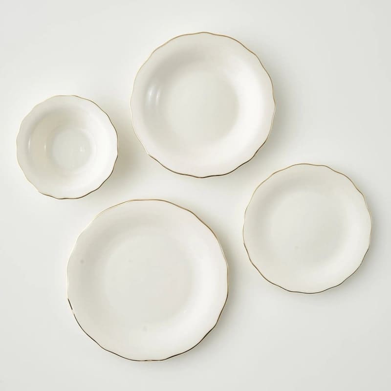 Victoria Porcelain 24 Piece Dinnerware Set - Gold, retailer reference photograph