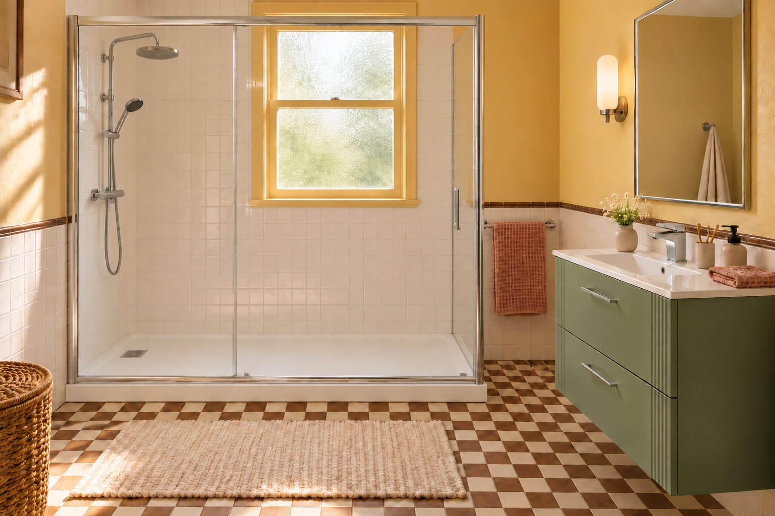 Separate shower bathroom concept