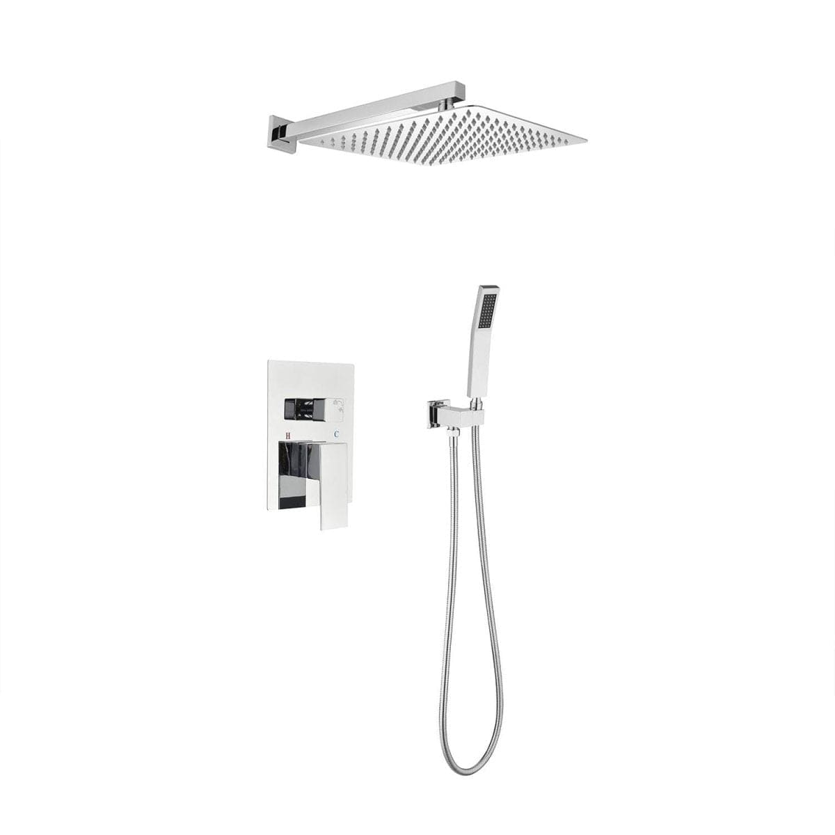 Exbrite 3PSQ chrome shower set, retailer photograph