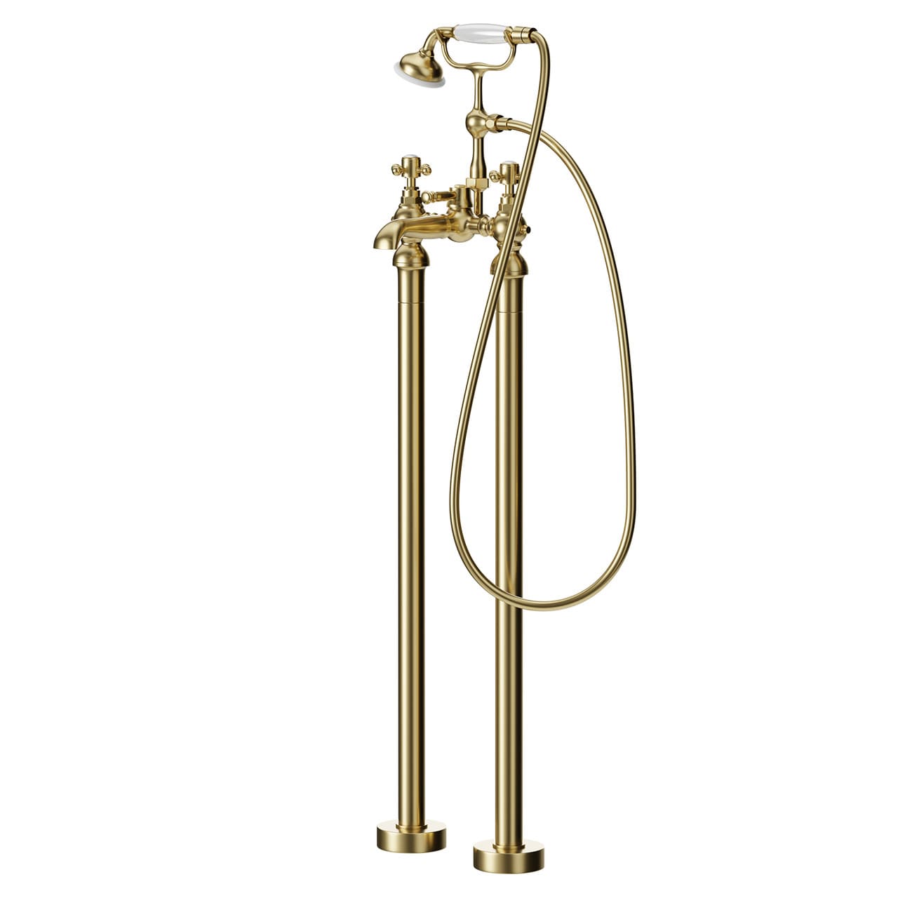 Balmoral brushed-brass bath-shower mixer, retailer photograph