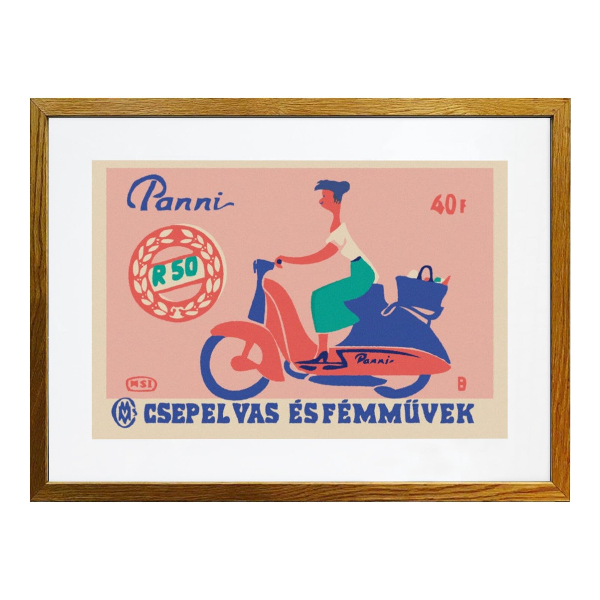 Panni framed matchbox-label print, retailer photograph